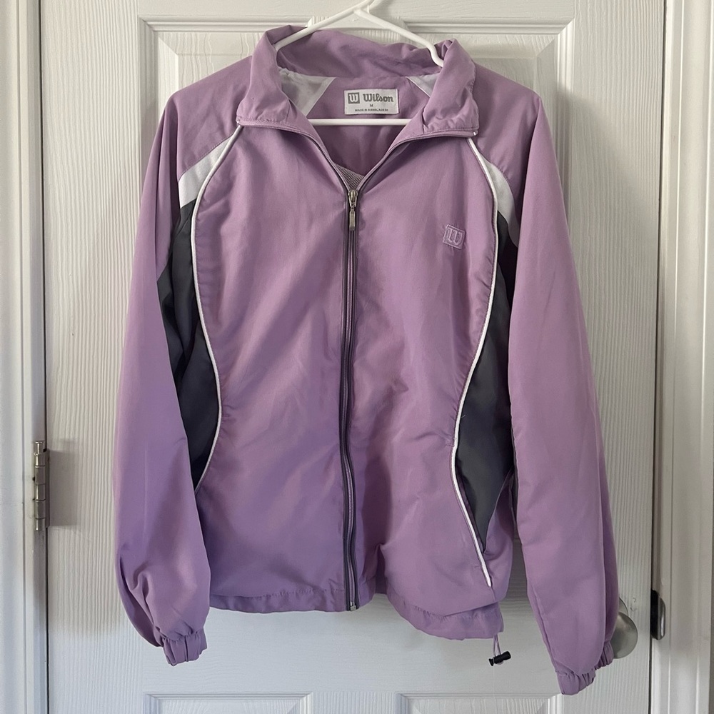Wilson jacket windbreaker tennis purple lavender mesh lined size medium